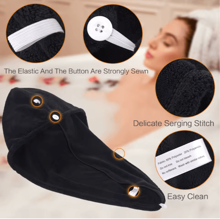 Hair Wrap Towel - black variant 2